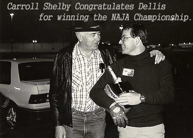 Carroll Shelby Congratulates Dellis for Winning